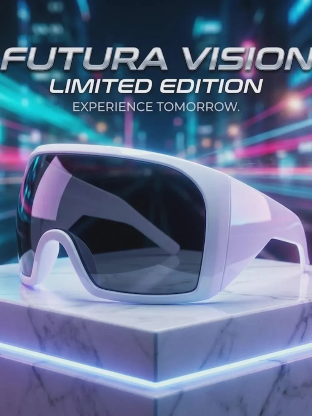 White Futuristic Shield Sunglasses - Oversized Visor Shades